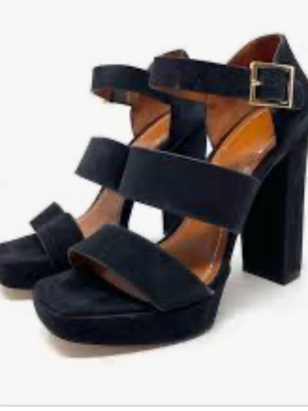 Elizabeth and James black suede platform heels - Picture 2 of 3